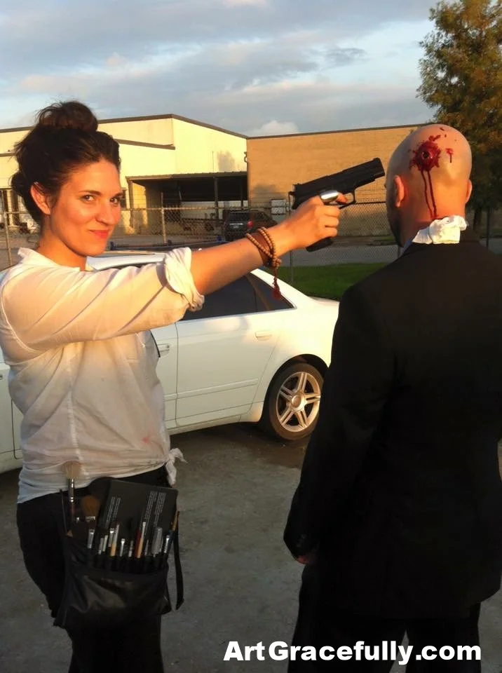 Gun shot fun on set of Last First Time