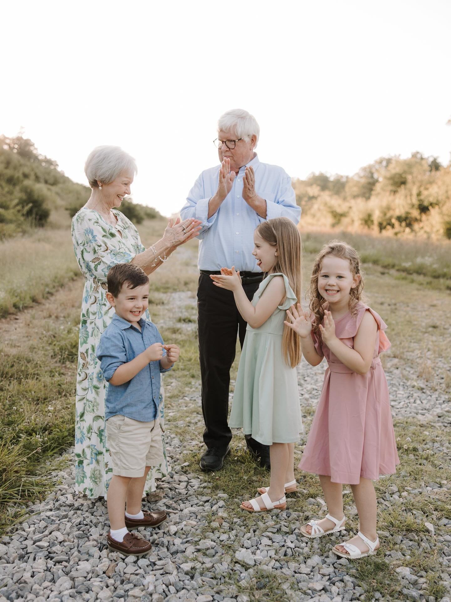 Hand clapping games with grandparents and other scenes from the sweetest extended family session