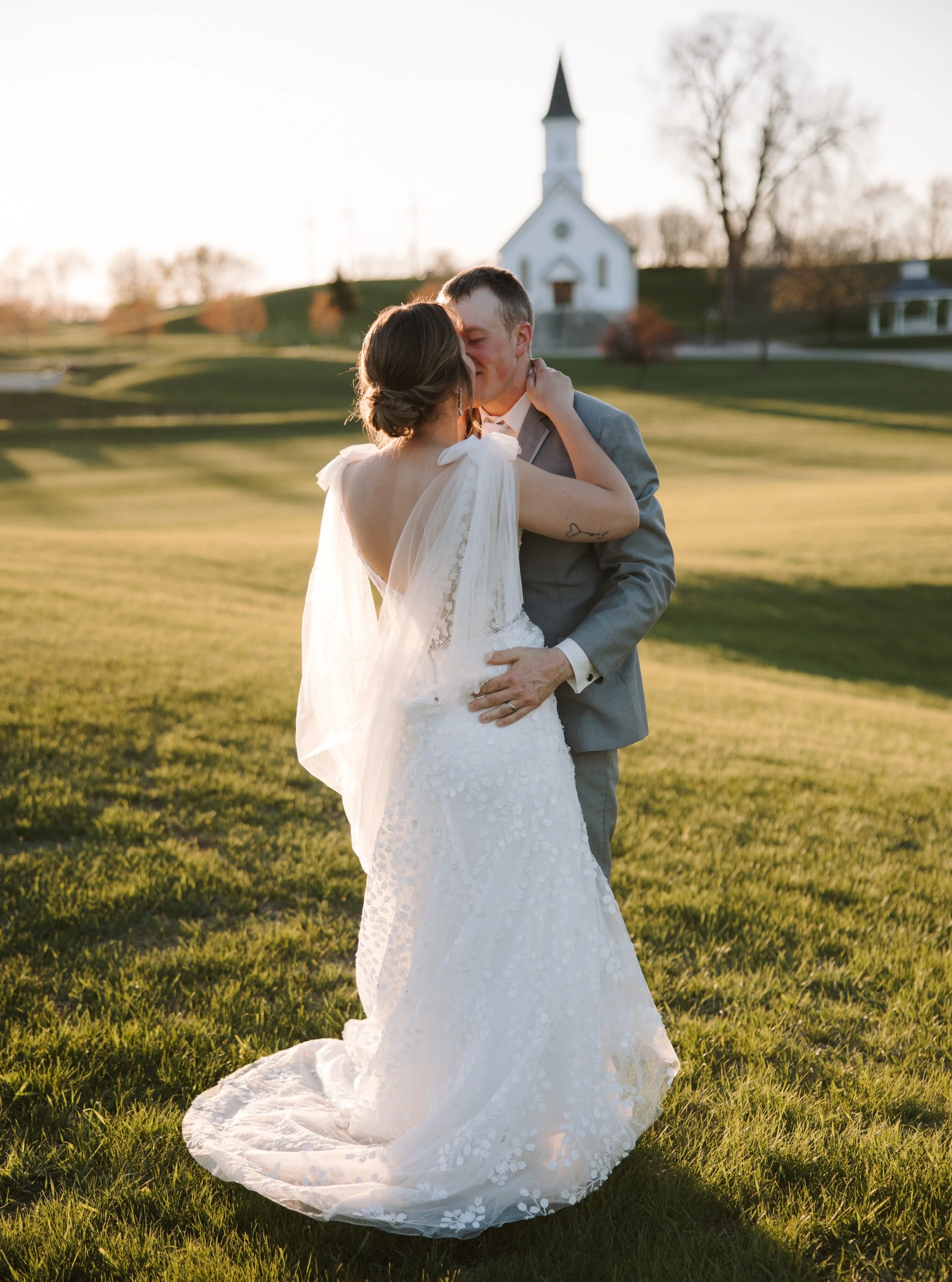 Sneaking away at sunset on your wedding day is highly recommended. So is getting socks printed with the bride's face on them (photo 2 bottom right 😜)