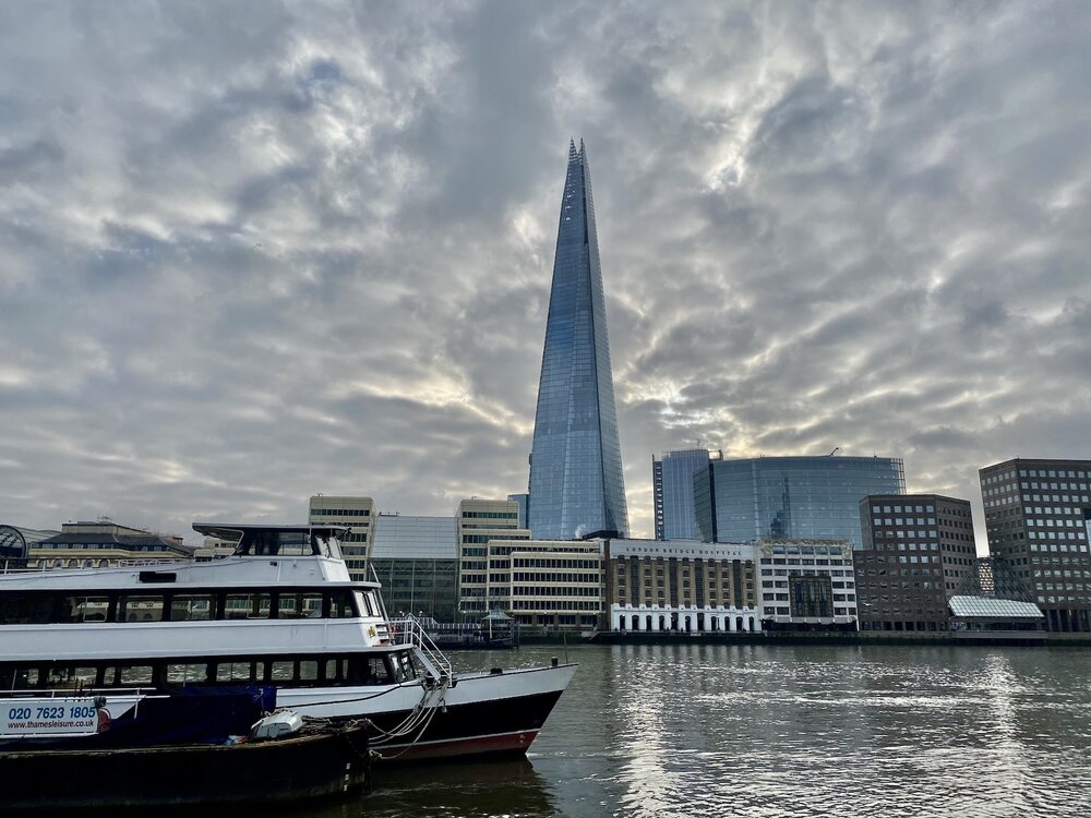  The Shard stands out against a very moody sky. 
