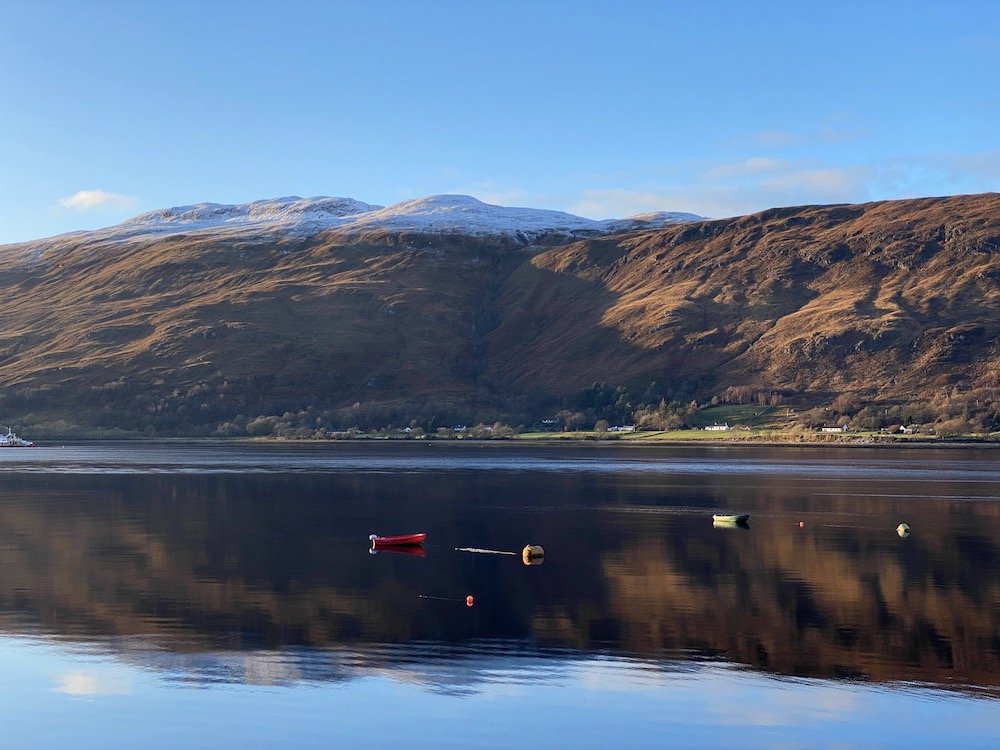  A view of Loch Linnhe from the shore at Fort William. 