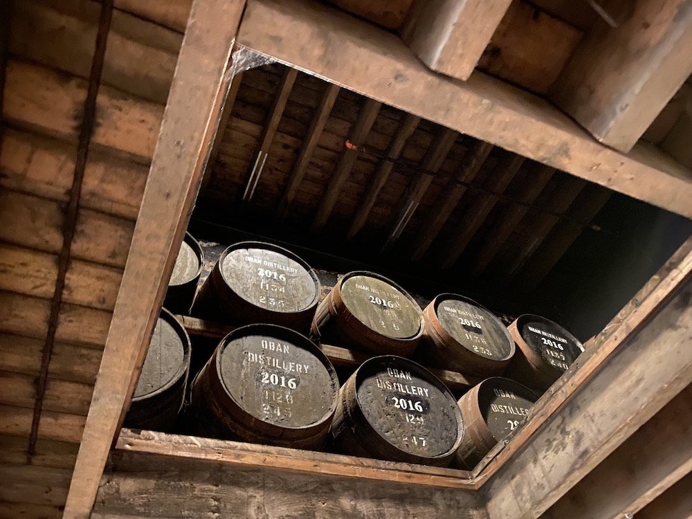  Casks of Oban scotch aging in the loft. 