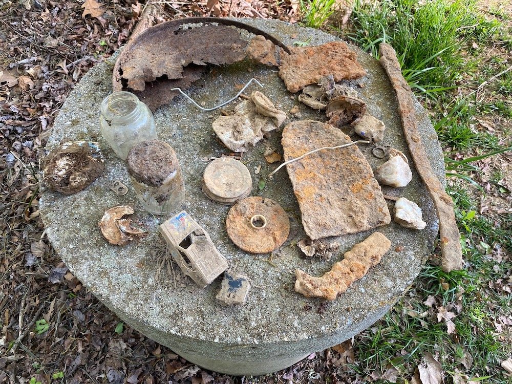  All of my finds from the first few days of metal detecting. 