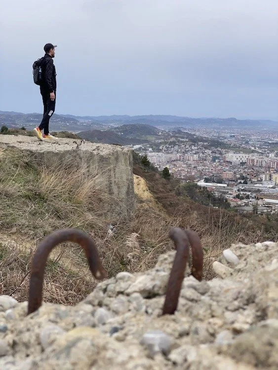  Looking out at Tirana from one of its many bunkers. 