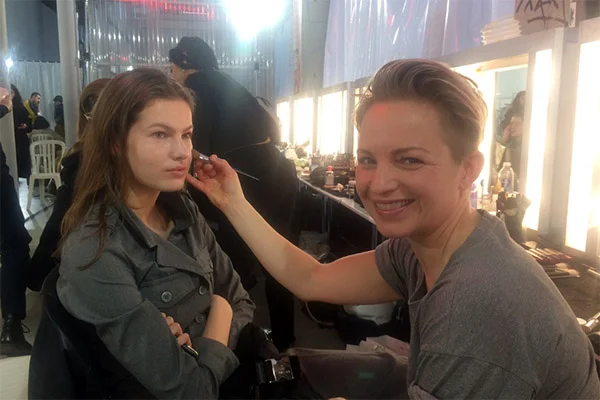 Nat van Zee backstage at Paris Fashion Week with @roosvanelk