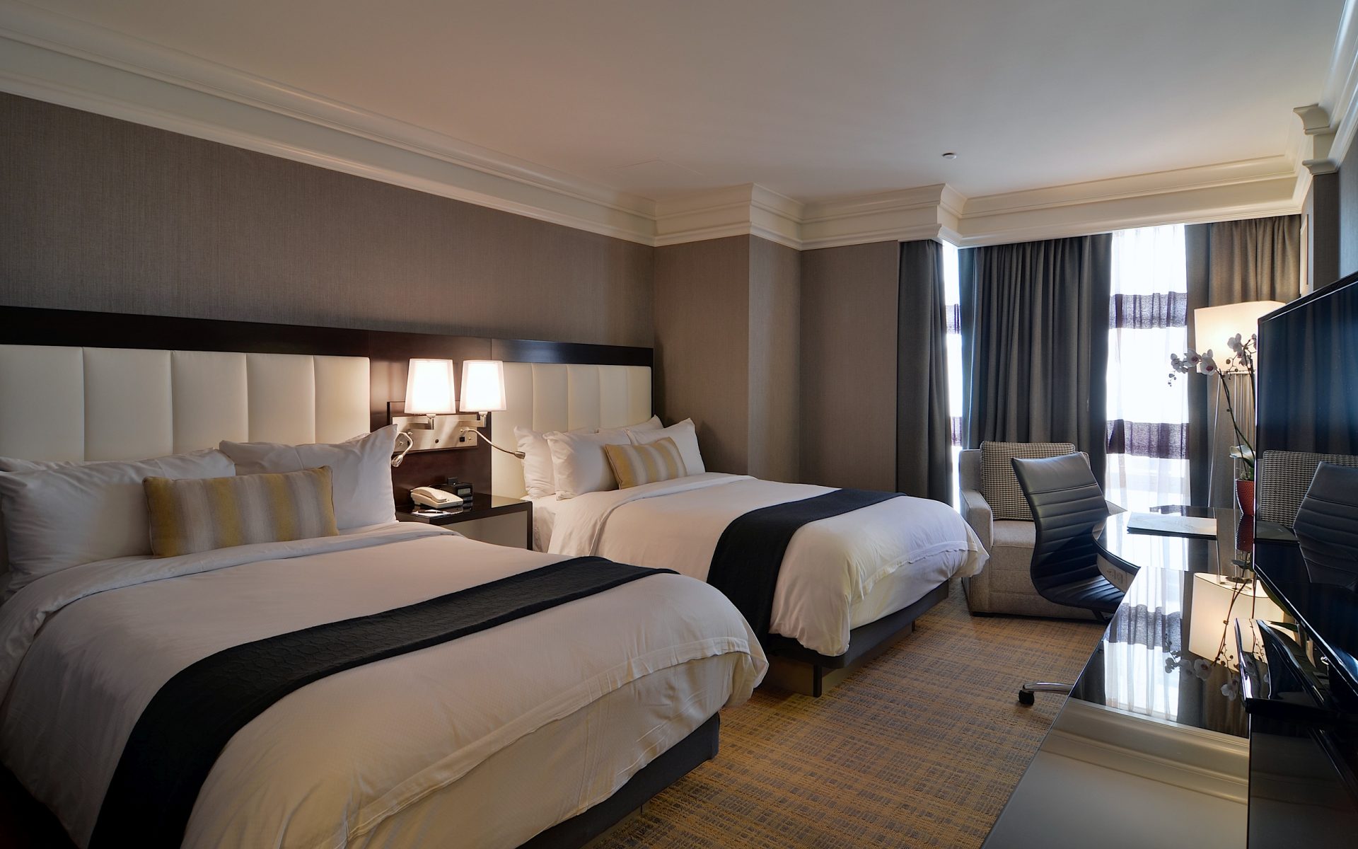 The slick, business-style rooms of the Loews Boston are elegant and roomy enough for young families. Picture from Loews Boston.