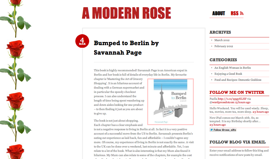 A Modern Rose Blog Featuring Savannah Page's Bumped to Berlin Book