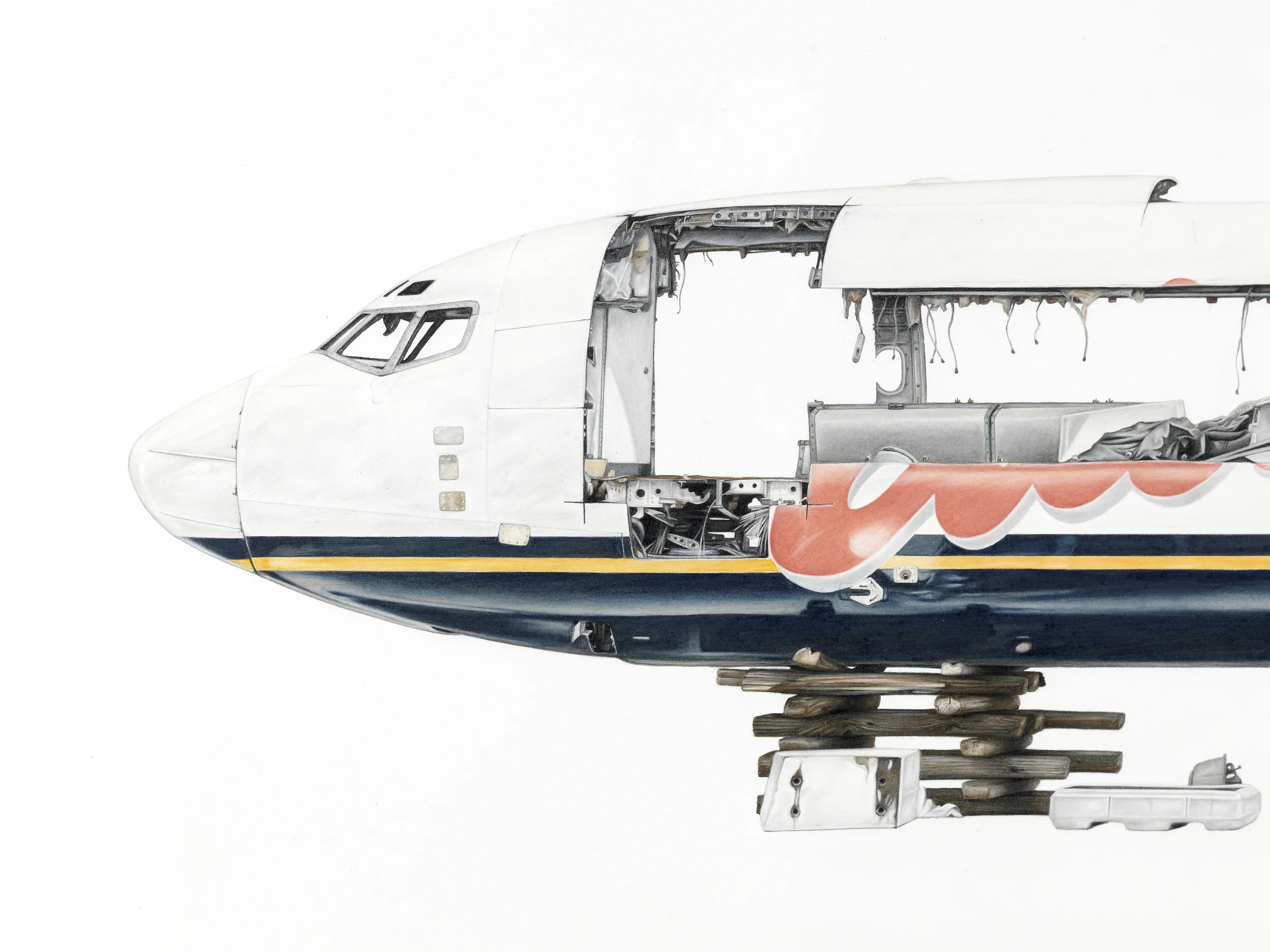 ' Aloha Mojave ' (detail), Pencil on paper, 95 x 179 cm