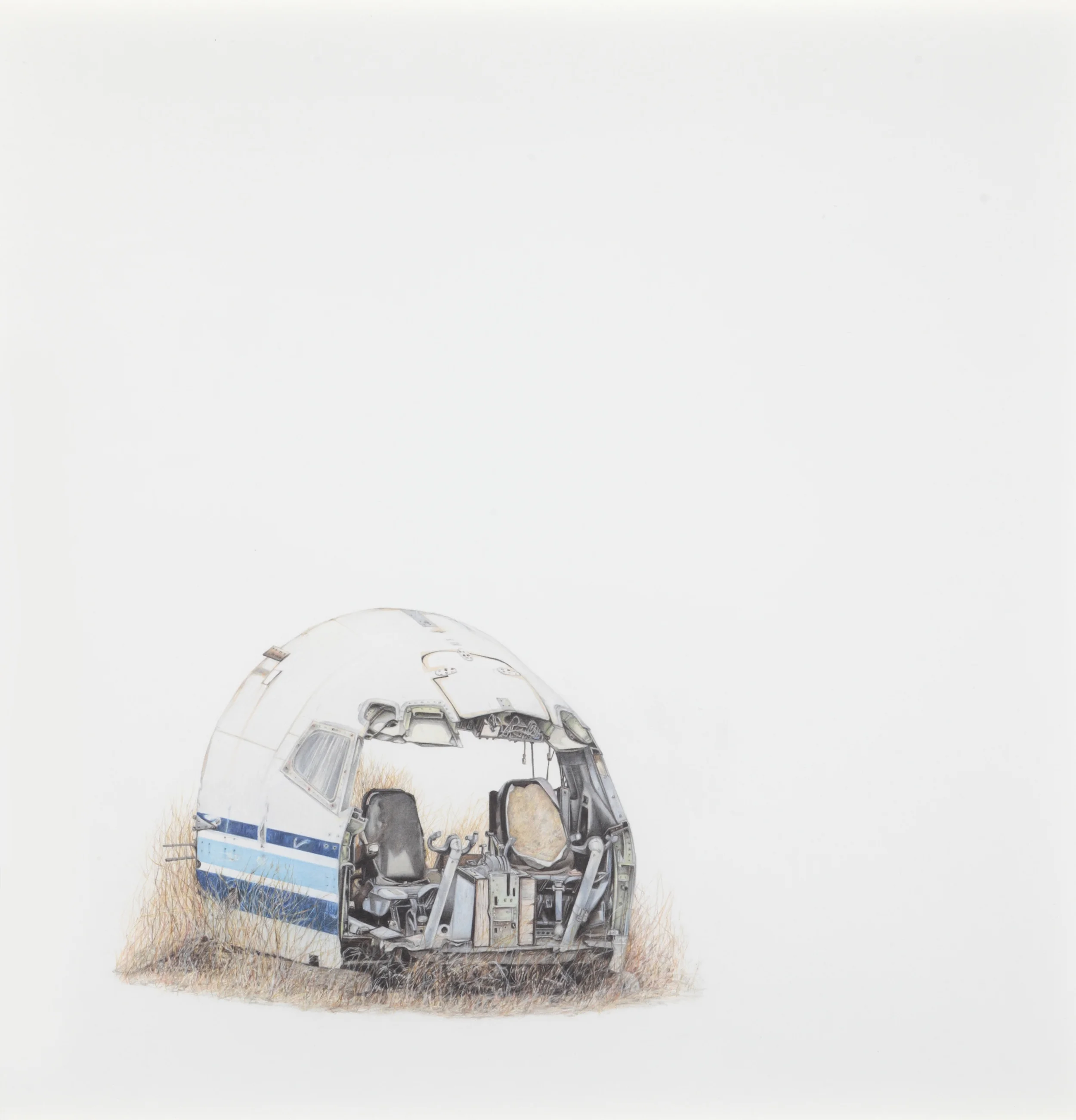 ' Time travels ', Pencil on paper, 45 x 45 cm