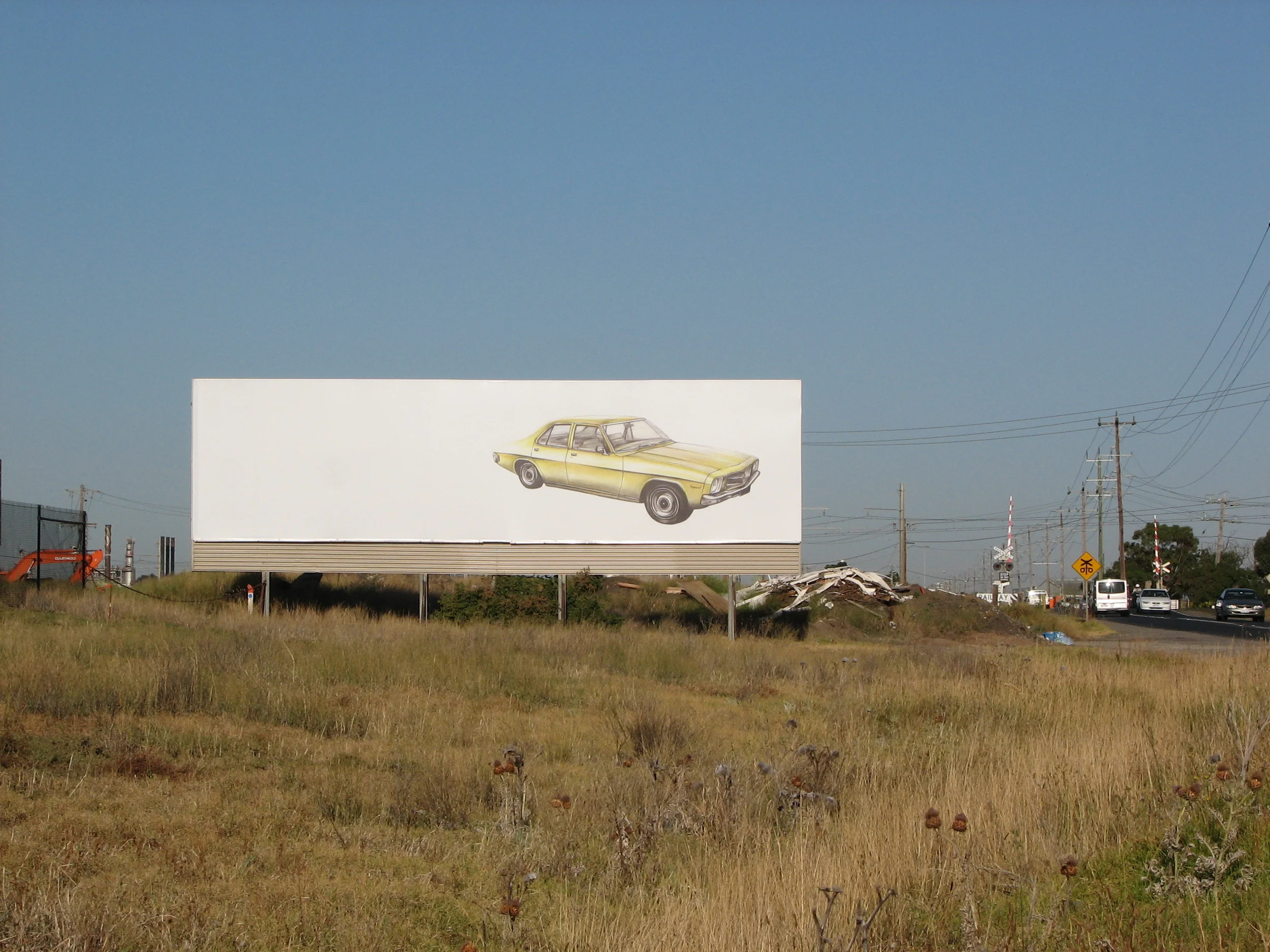  ' Sunset after sunrise before sunset ',&nbsp;Print on vinyl reproduced from drawing,&nbsp;3.35 x 12.66 m installed Altona, Melbourne Australia 