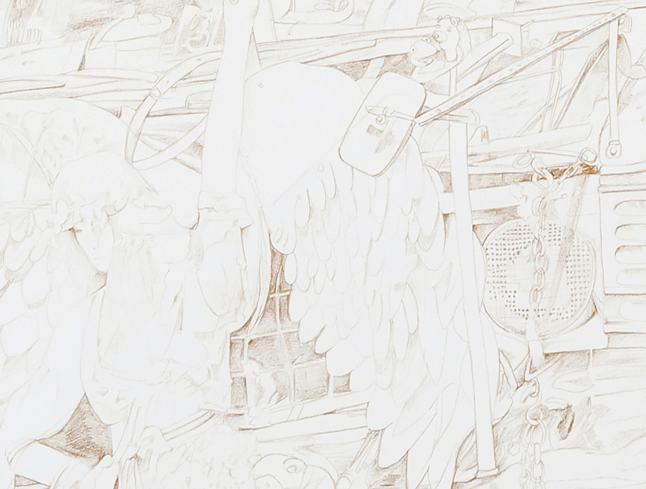  ' Attachment (i want it all) ' (detail),&nbsp;&nbsp;Pencil on paper,&nbsp;150 x 134 cm 