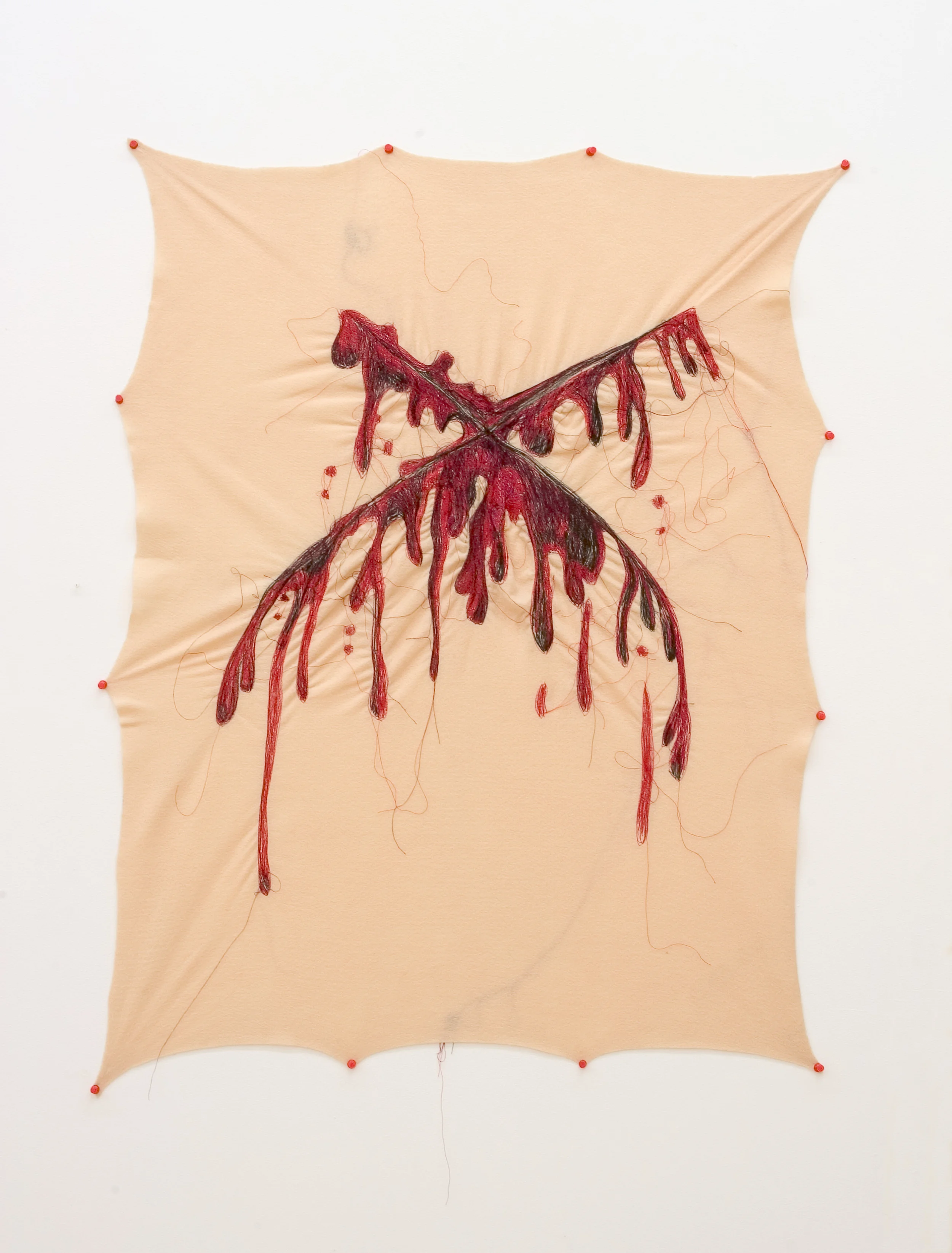  ' Wound #2 ',&nbsp;Stitching on felt,&nbsp;95 x 75 cm 
