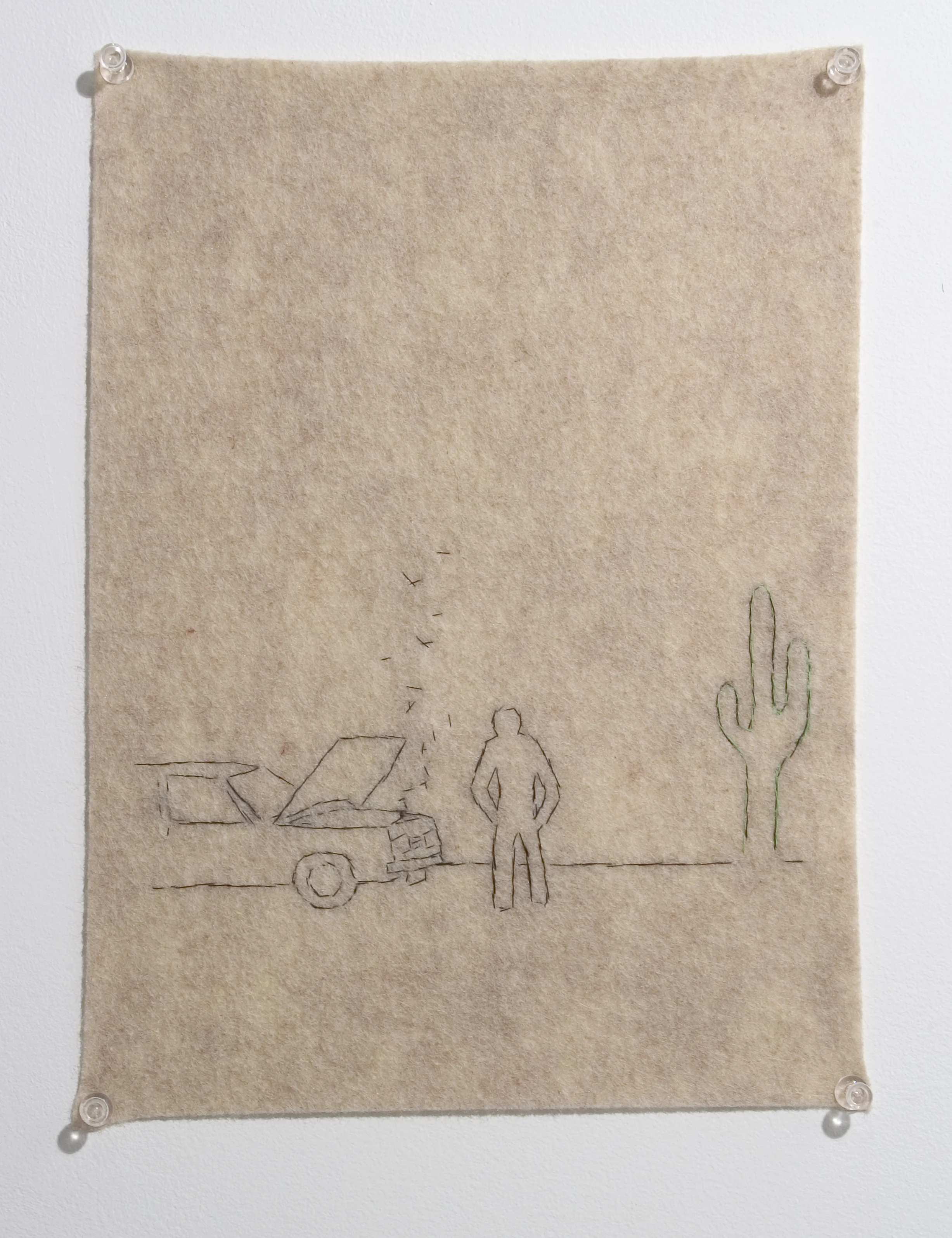   'Disaster Series I ',&nbsp;Hand stitching on felt,&nbsp;30 x 24 cm 