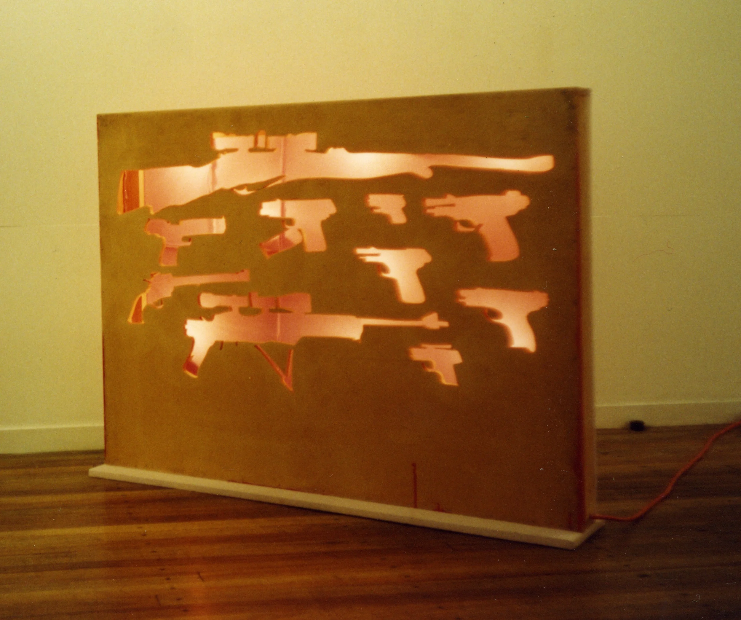  ' Dead End '  Again ,&nbsp;M.D.F, fabric &amp; lights,&nbsp;90 x 120 cm 