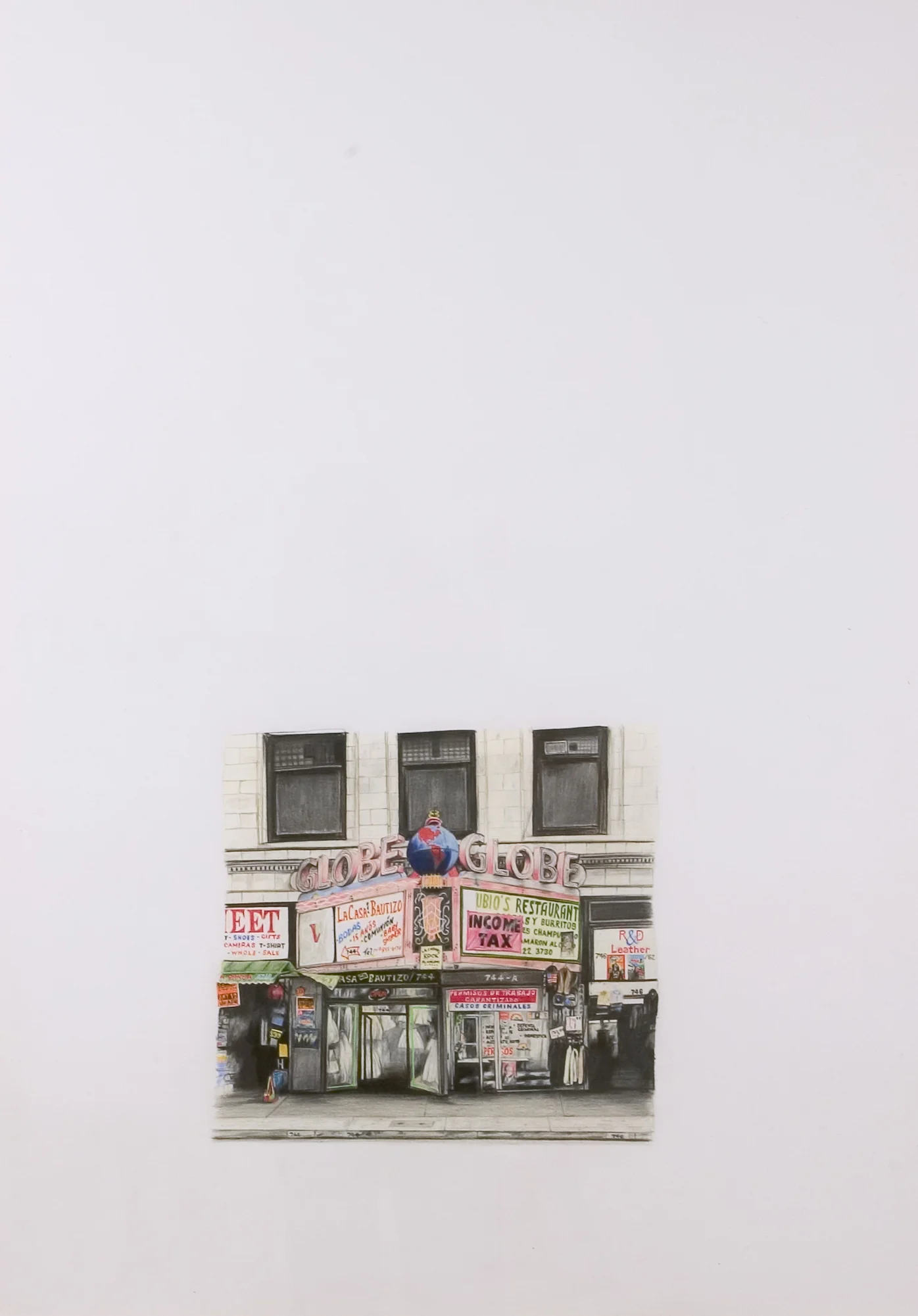  'Broadway Downtown (744 Sth Broadway LA)',&nbsp;Pencil on paper,&nbsp;90 x 65 cm 