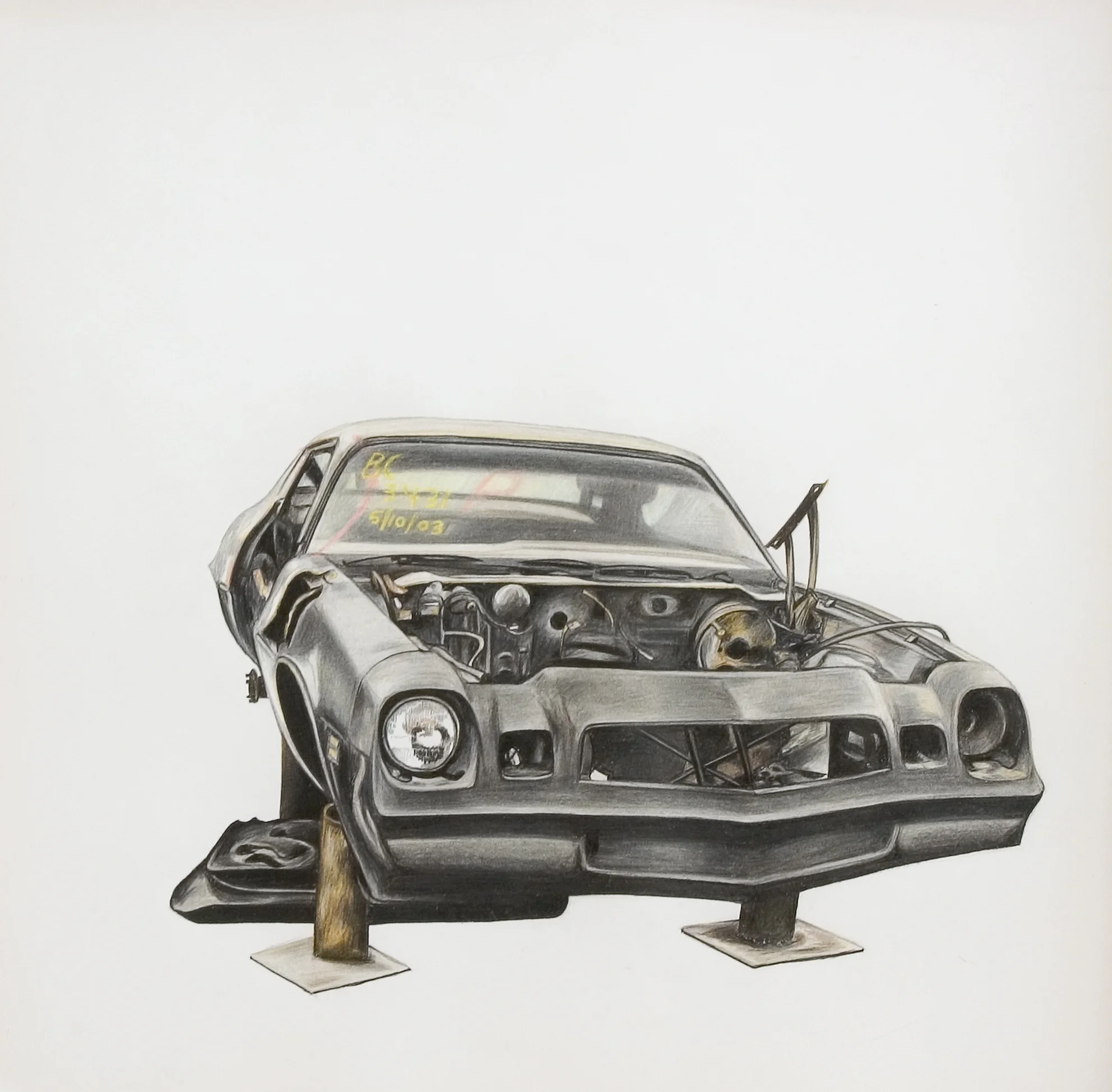  ' Sun Valley II (1978 Camaro) ,&nbsp;Pencil on paper,&nbsp;32 x 32 cm 