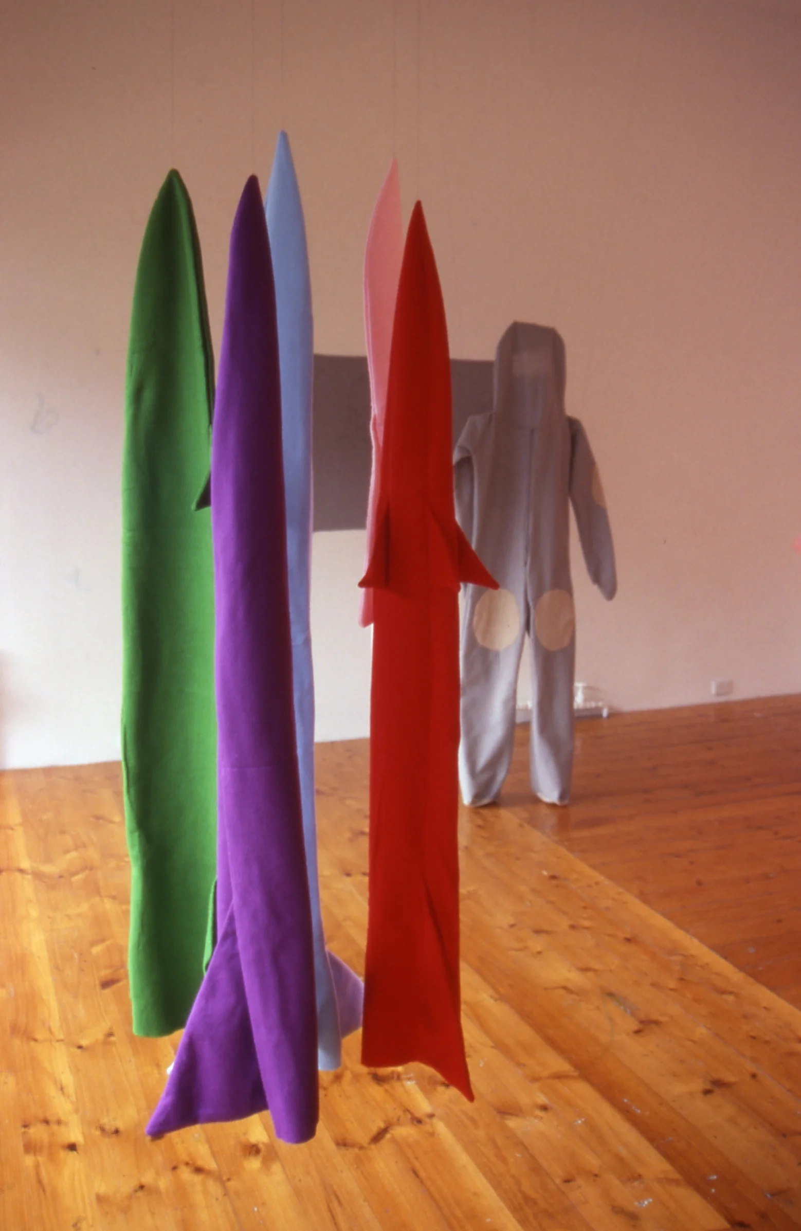 ' 5 soft rockets' , Sewn felt, Approx 200 x 40 cm ea