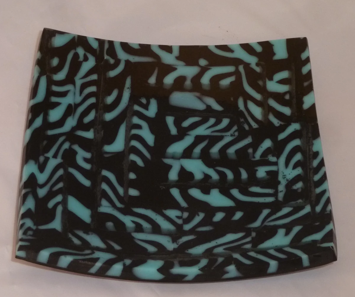 Blue and Black Pattern Dish