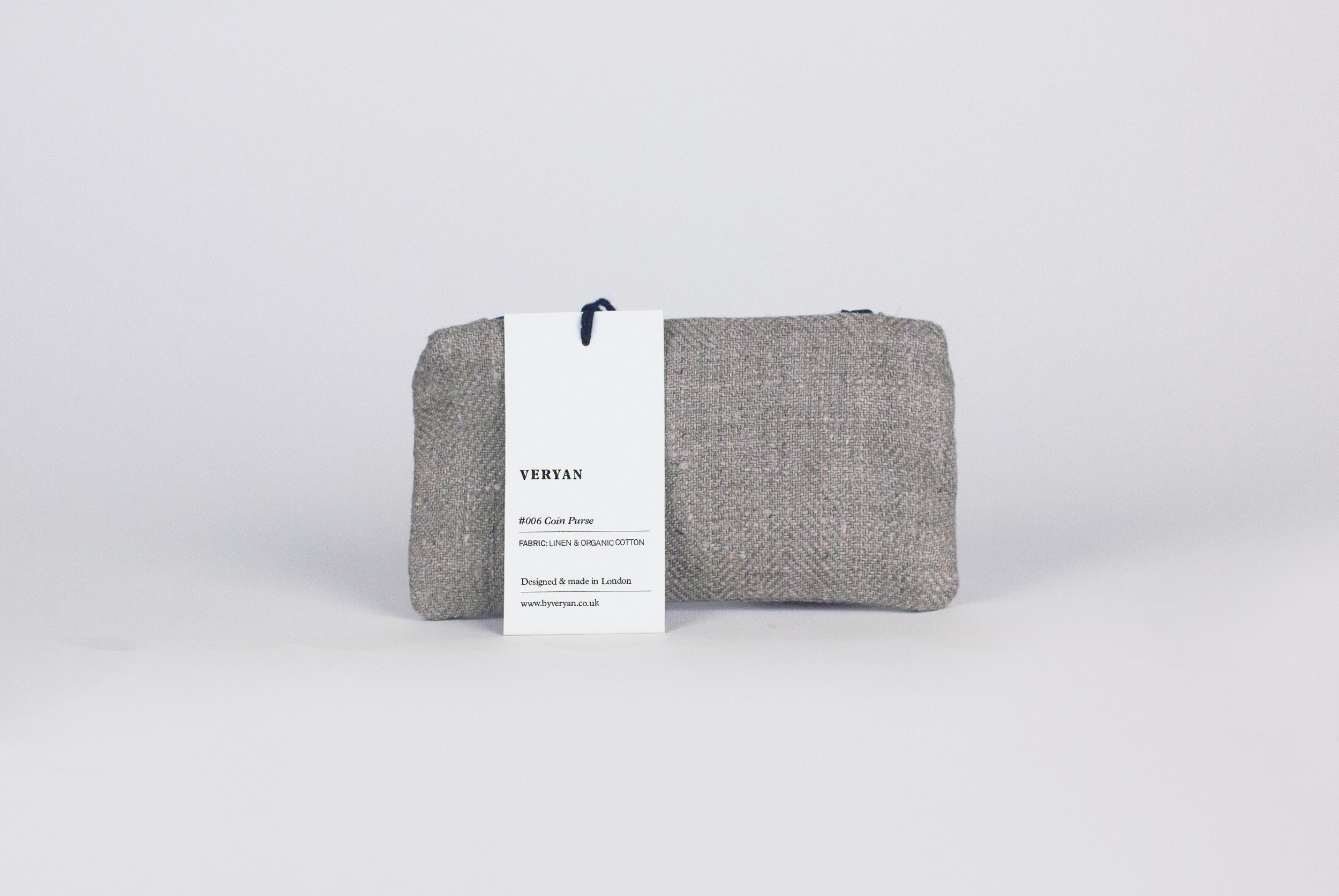 Natural linen coin purse