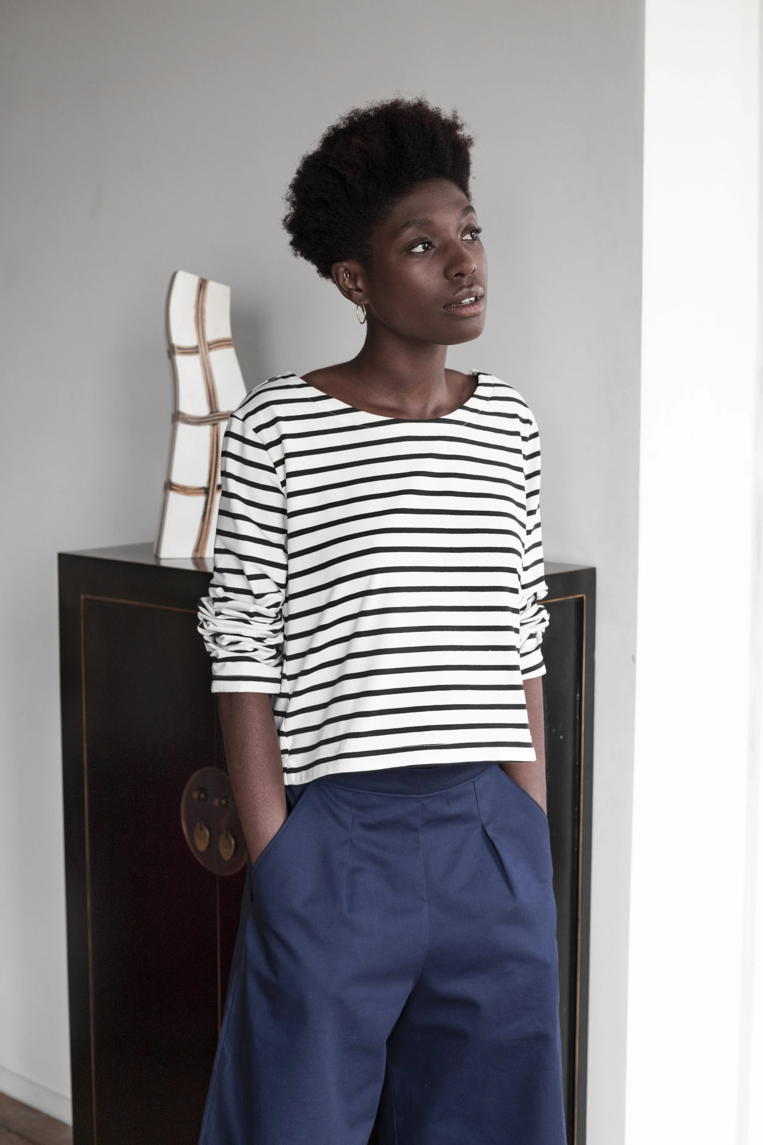 #041 Gabardine trousers - navy - 2