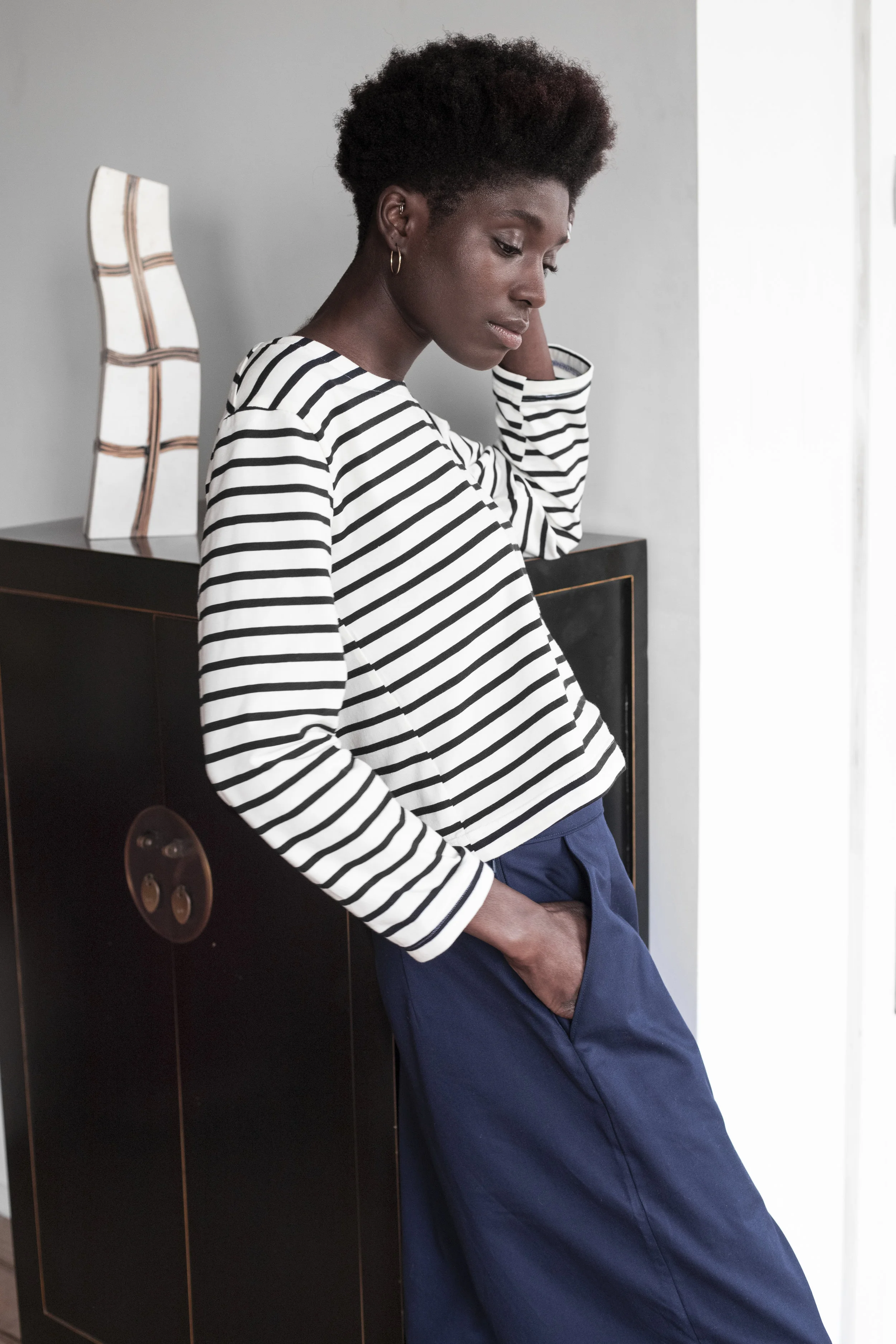 #041 Gabardine trousers - navy - 3