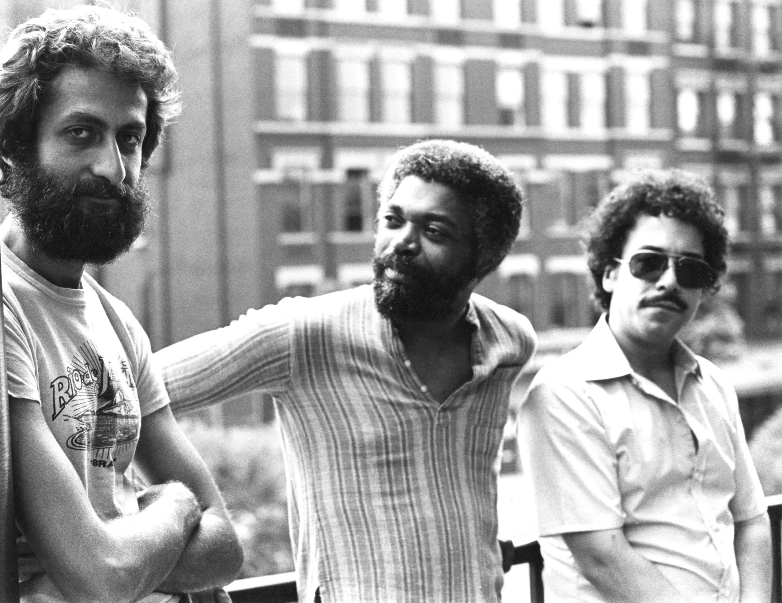Armen Donelian Trio ( Stargazer debut LP) with (l-r) Armen Donelian, Billy Hart and Eddie Gomez (1980)