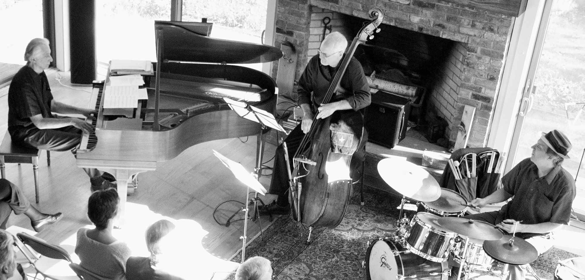 Armen Donelian Trio ( Oasis CD) with (l-r) Armen Donelian, David Clark and George Schuller appearing in Hillsdale, NY (2013)
