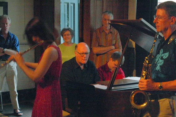 Jim McNeely performing with students