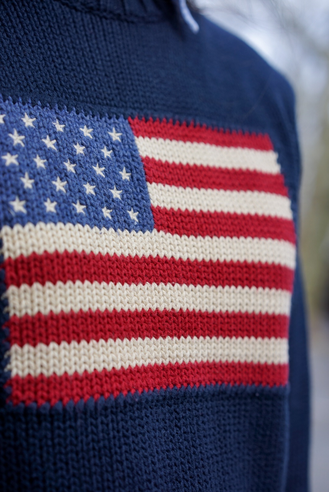 売り人気 vintage broken sweater USA flag 星条旗 Ｌ - トップス