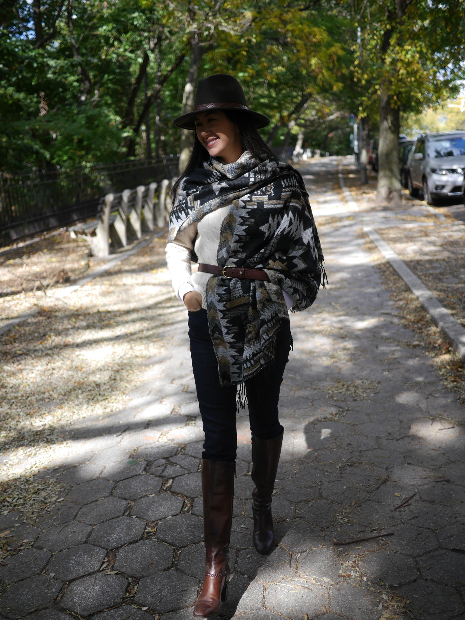 Forever+21+Blanket+Scarf+Salvatore+Ferragamo+Boots+LOFT+Skinny+Jeans+Forever+21+Fedora+Massimo+Dutti+Belt+Brooks+Brothers+White+Shirt+Cashmere+Cableknit+Sweater.jpeg