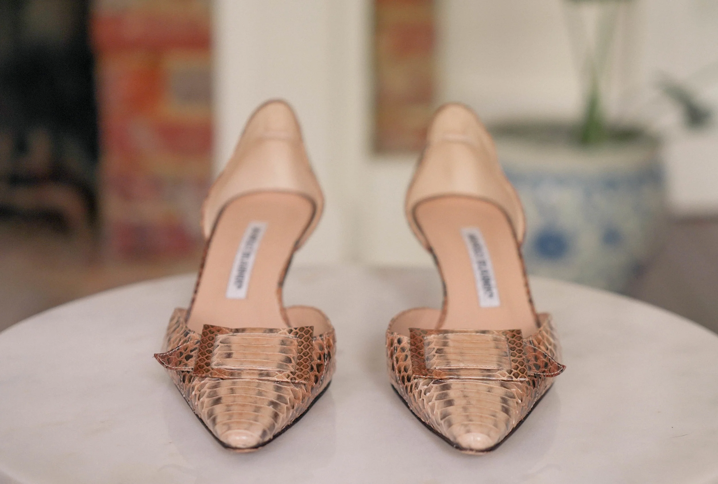 manolo blahnik snakeskin sandals