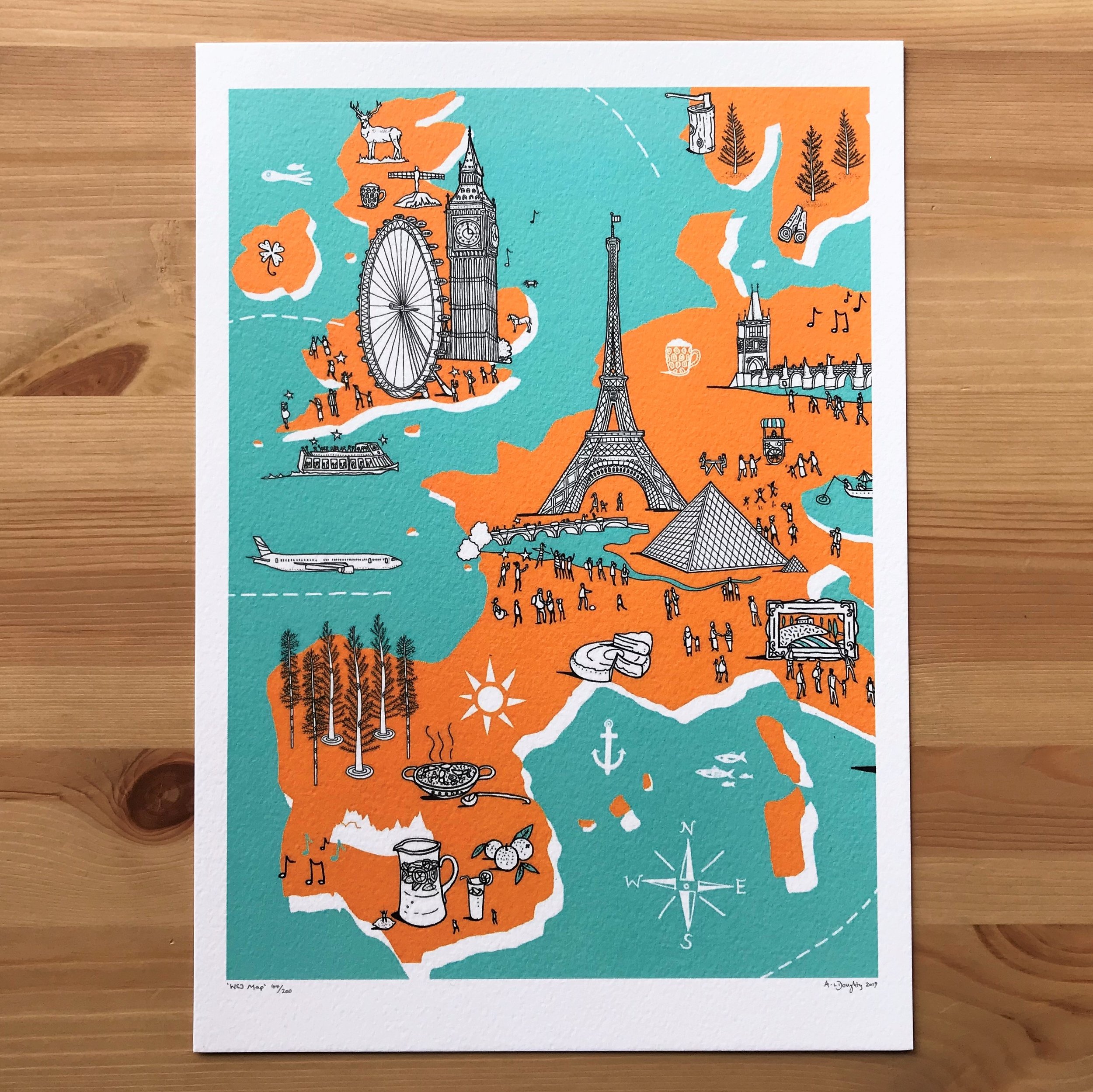 WSJ Map of Europe- Art Print 