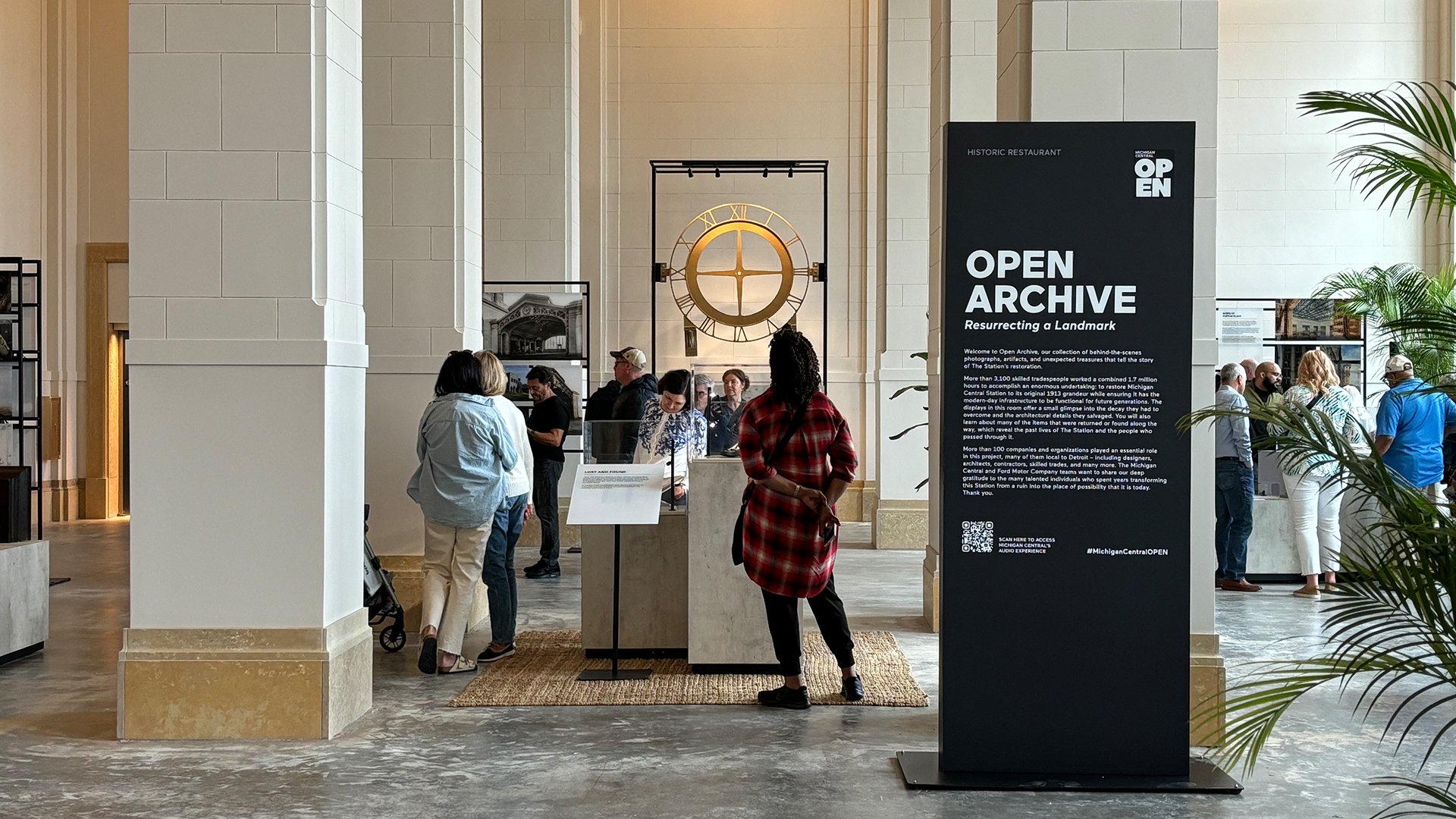 Arranged in the vaulted halls of the Historic Restaurant, the Open Archive created striking displays of The Station’s past and restoration.