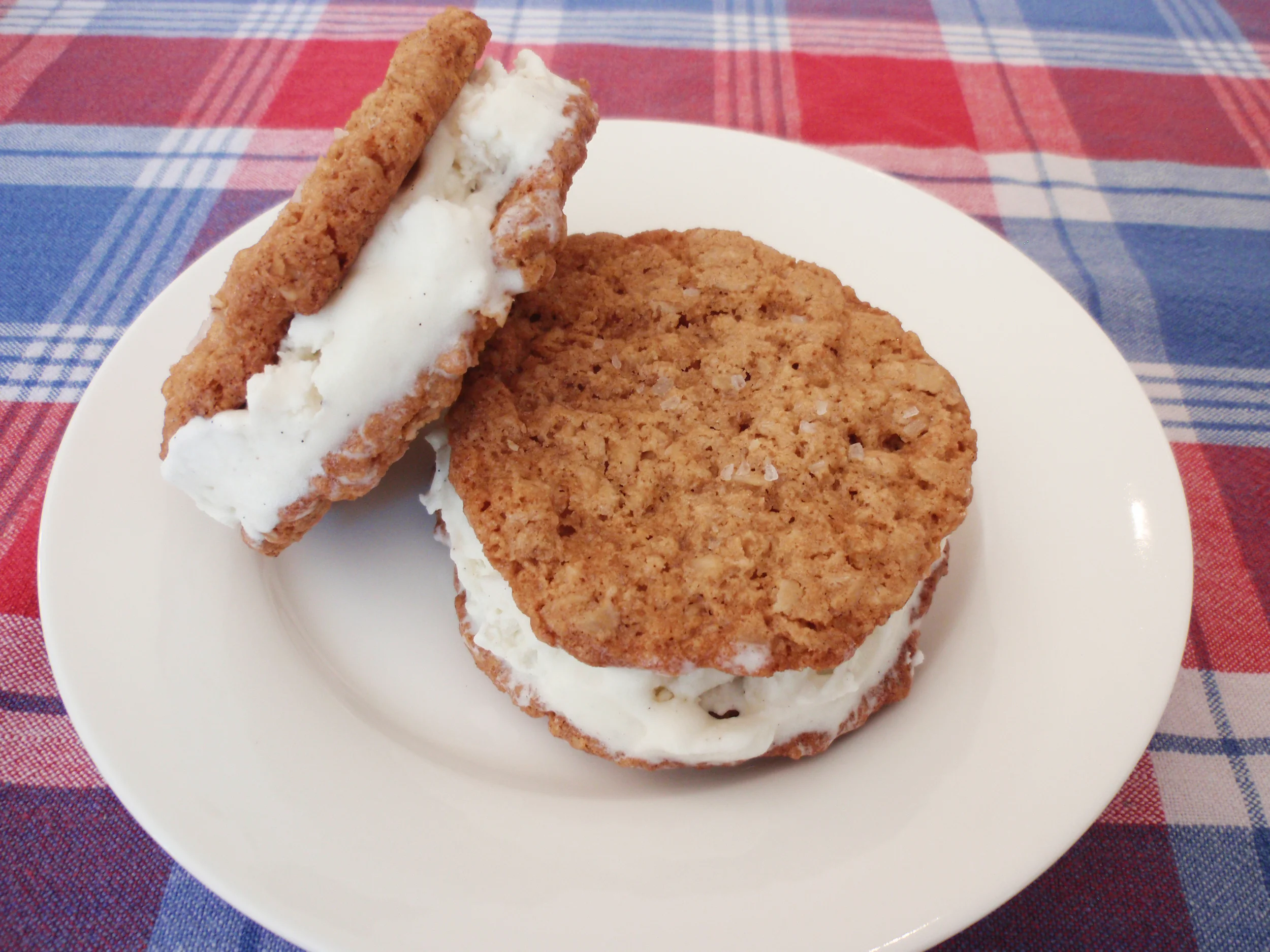 Salted Oatmeal Cookie Ice Cream Sandwiches