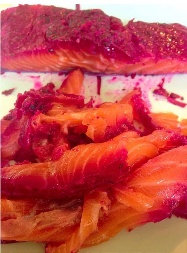 Cured Salmon with Beet and Horseradish