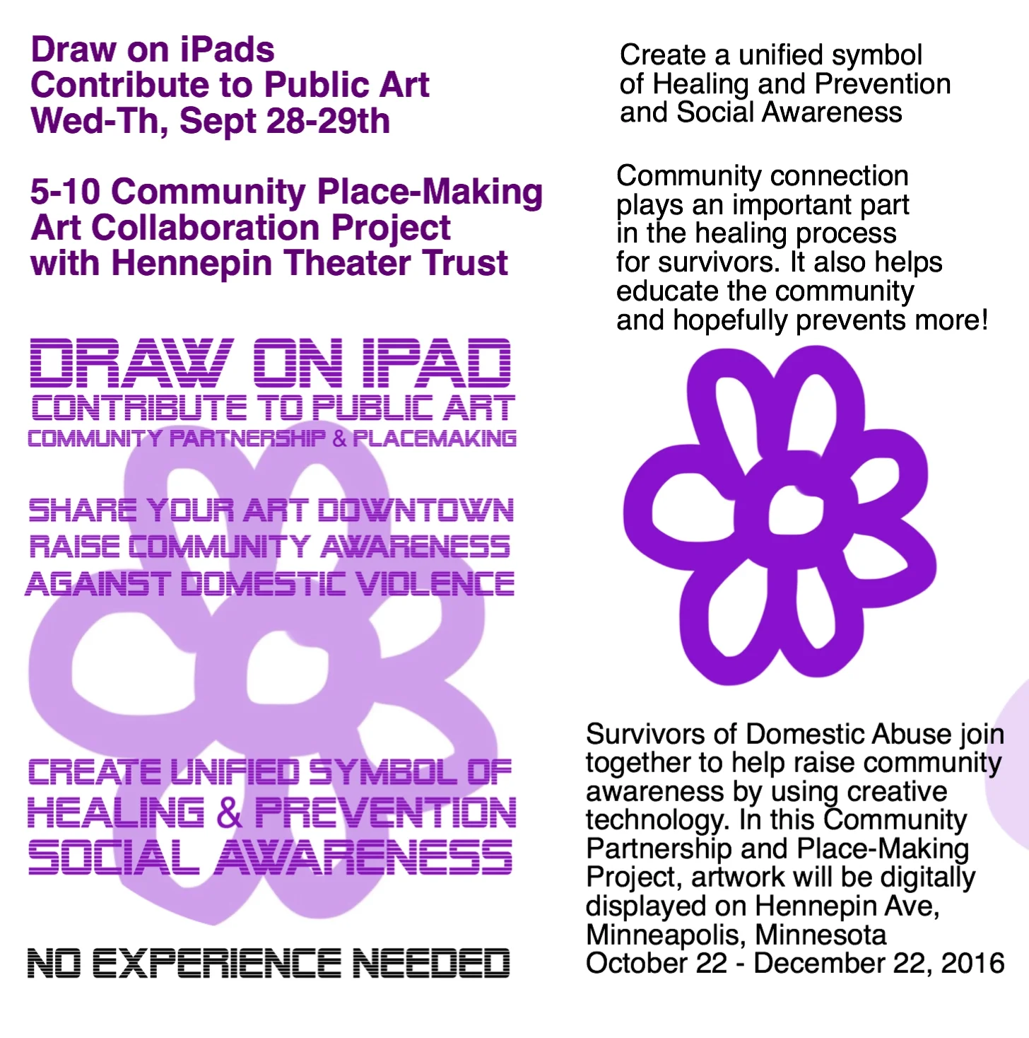 Flyer shared at DAP inviting servers of abuse to participate