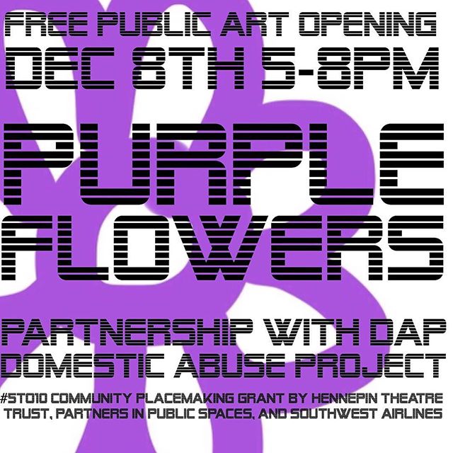 This Thursday Opening 5-8pm #purpleflowersurvivors #purpleflowerDAP #domesticviolenceawareness