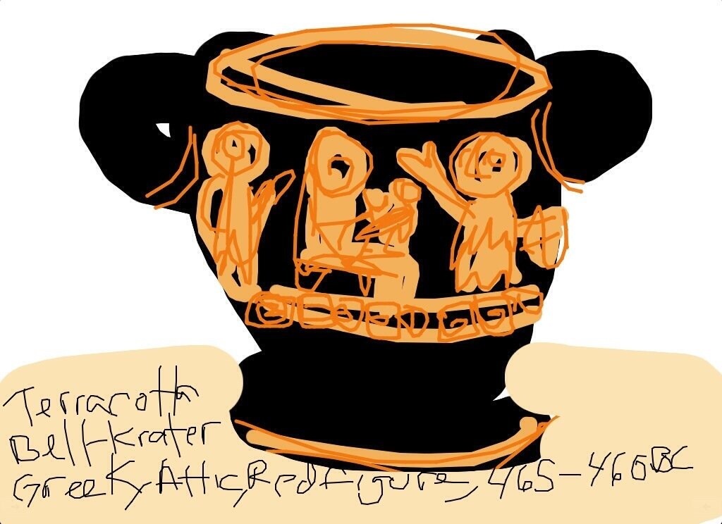 Terra-cotta Bell-Krater, Greek, Attic, Red figure, 465-460 BCE