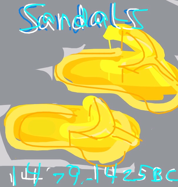 Sandals (gold), Egypt, 18th Dynasty, ca. 1479-1925 BCE