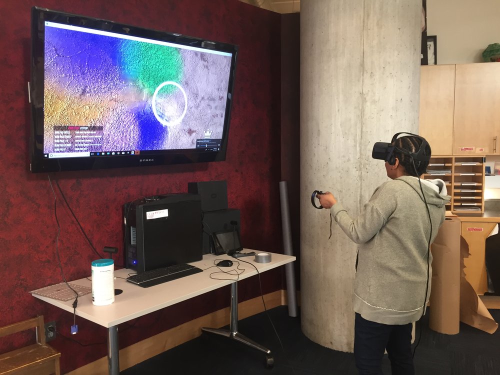 Members of Best Buy Teen Tech Center draw "Common Urban Edible Flowers" in Virtual Reality
