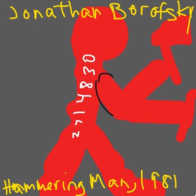 Hammering Man at 2715346, Jonathan Borifsky, 1981 at @whitneymuseum -- Learn more: http://dev.whitney.org/Collection/JonathanBorofsky #whitneymuseum #museumdraw #jonathanborofsky