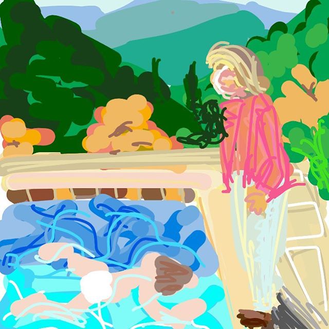 Portrait of an Artist (Pool with Two Figures), David Hockney, 1972 #museumdraw #davidhockney