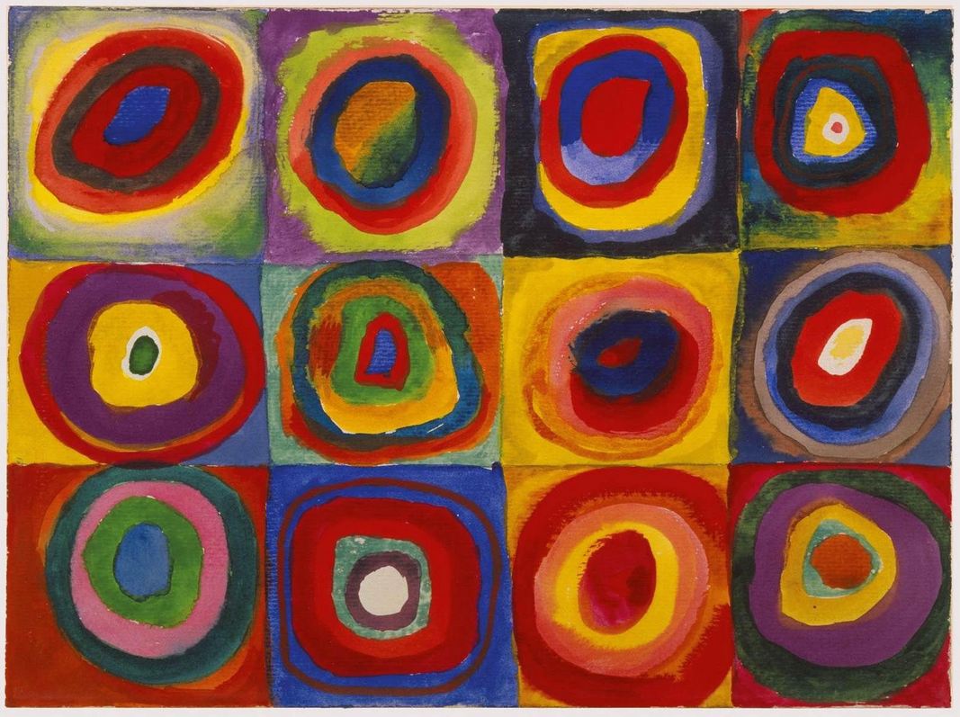 1913 Color Study Squares With Concentric Circles