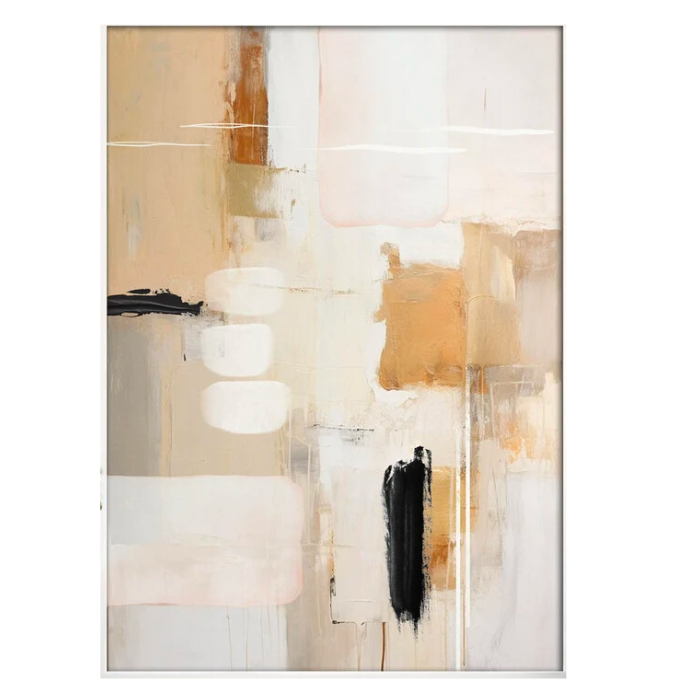 Beige Cream Abstract Art