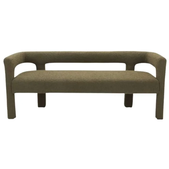 Athena Boucle Olive Bench