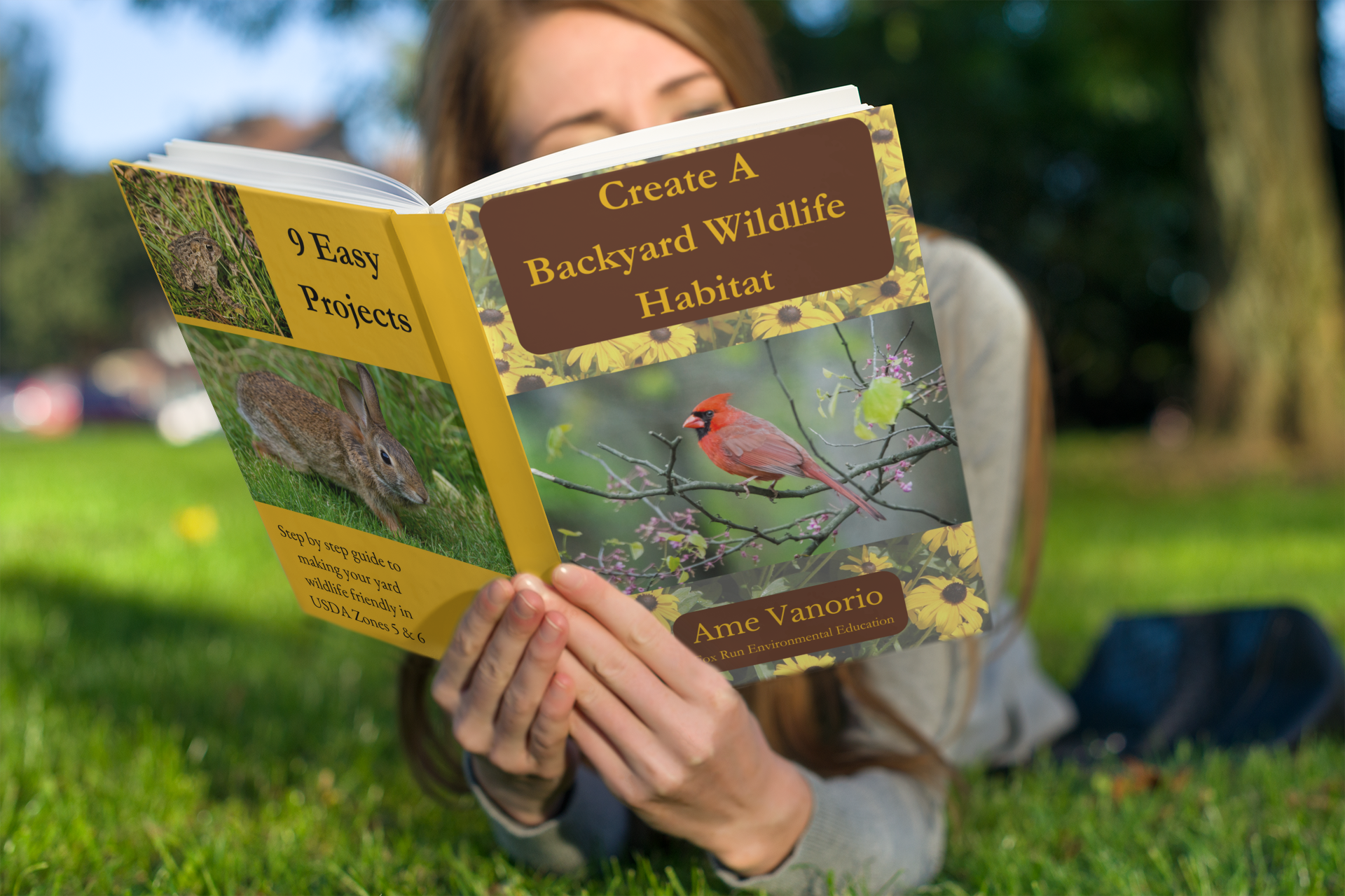young woman reading book Create A Backyard Wildlife Habitat