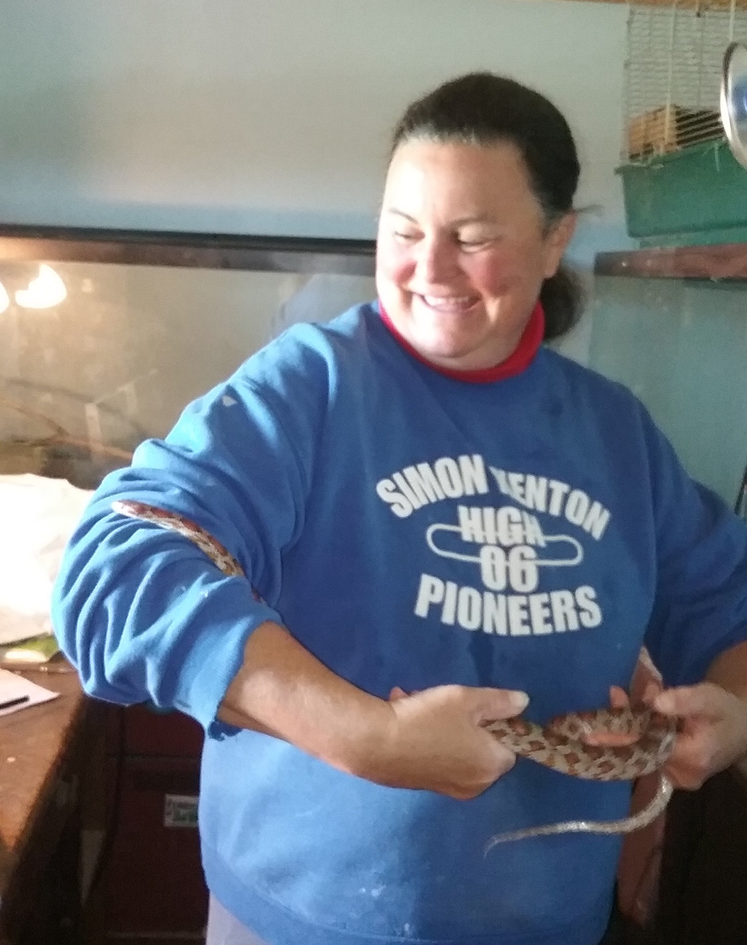 Fox Run EEC director, Ame Vanorio , with Corny.