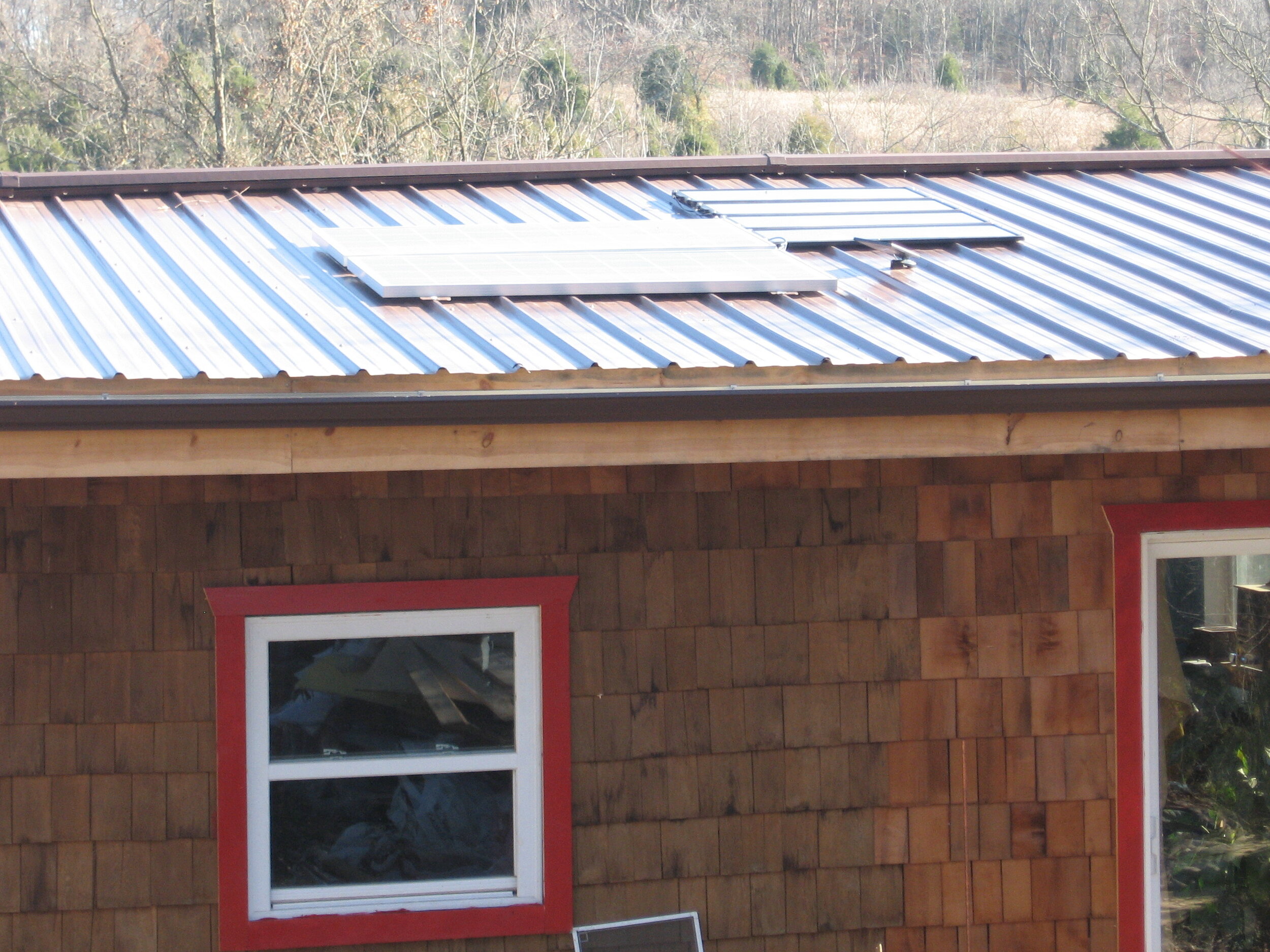 Solar panels on authors home. Fox Run Environmental Education Center