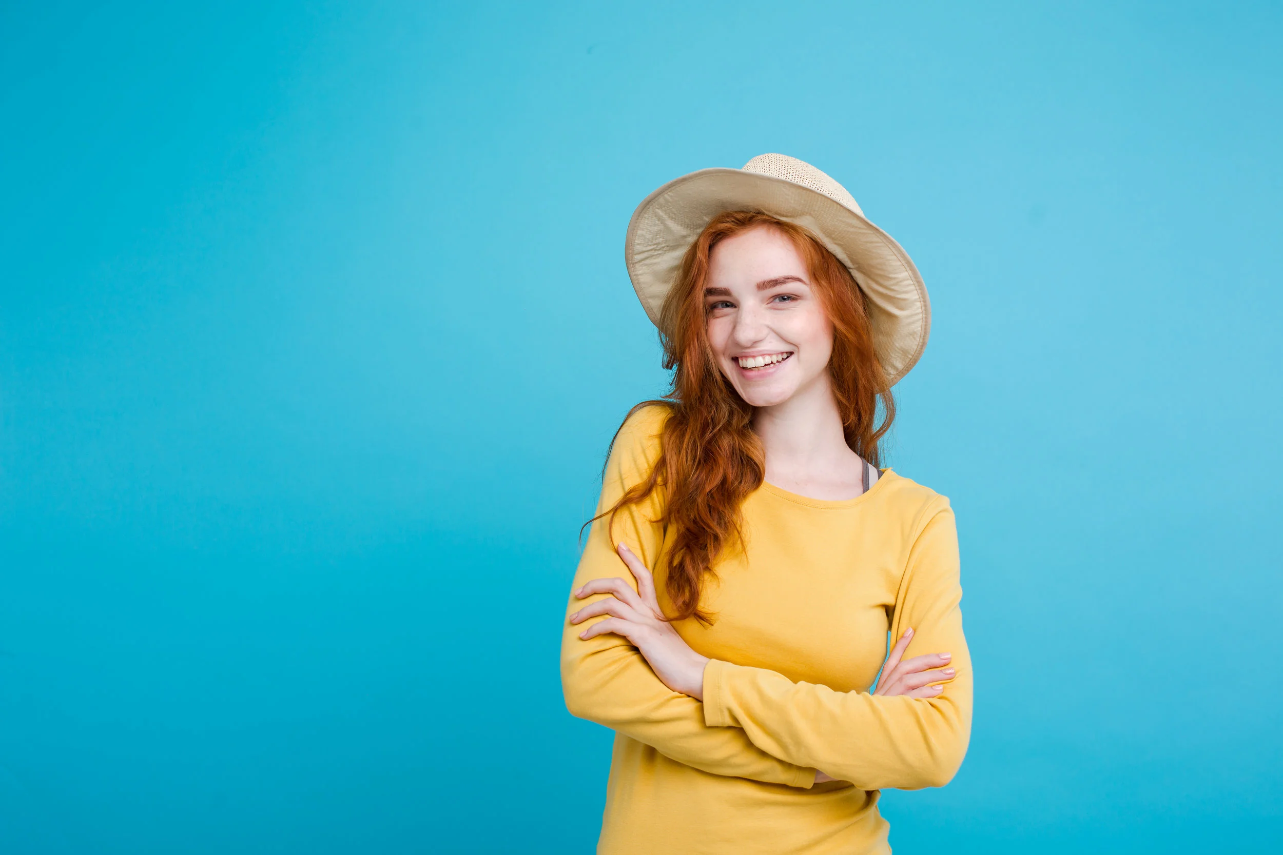 Travel concept - Close up Portrait young beautiful attractive re