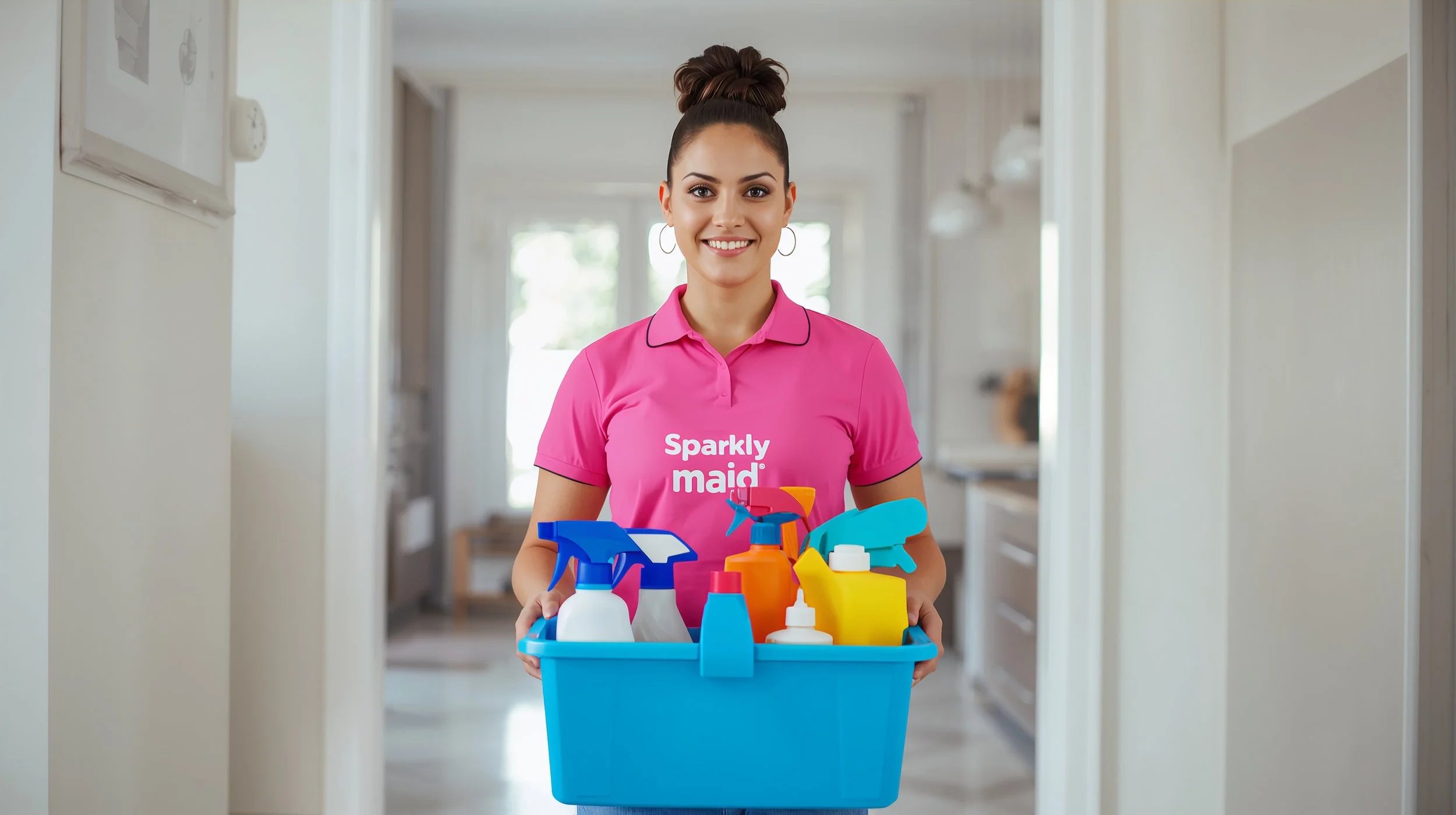 Professional Sparkly Maid cleaner providing weekly recurring cleaning service